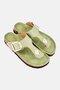 Women Slip On Cork Sandals, Olive - 4