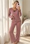 Dusty Rose Cotton Bow Detail Pajama Set - 4