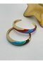Colorful Cuff with Zircon Stone Embellishments (Steel) Red - 2
