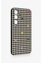 Samsung S24Fe Compatible Silicone Case with Heart-Shaped Plaid Pattern - 3