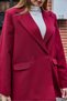 Burgundy Oversized Button-Down Jacket, Woven - 5
