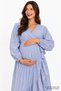 V-Neck Side-Tie Striped Maternity Dress - 3