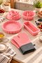 6-Piece Silicone Cake Pan Set: Rose, Bundt, and Baton Tart Pans; Pair of Oven Mitts; Fire-Resistant, Non-Stick, Flexible