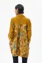 Women's Mustard Italian 100% Cotton Velvet Oversized Velvet Shirt with Floral Print on the Back, Sizes 40–46 - 2