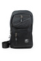 Cross-Back Shoulder-Strap Chest Imperteks Waterproof Unisex Gray-Striped Black Bag 4926 - 6