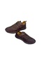 MEN'S LEATHER NUBUCK SHOES WITH ELASTIC LACES, BROWN, LEATHER LINING, RUBBER SOLE, CASUAL SHOES - 4