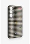 Samsung S25 Plus Compatible Silicone Case with Heart-Shaped Plaid Pattern - 3
