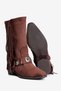Women's Suede Western Boots with Tassels and Metal-Accented Design, Rodea Brown - 4