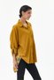 Women's Mustard Italian 100% Cotton Velvet Oversized Velvet Shirt with Floral Print on the Back, Sizes 40–46 - 4