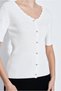 Wavy-Collar Button-Down Sweater - 3