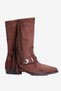 Women's Suede Western Boots with Tassels and Metal-Accented Design, Rodea Brown - 2