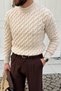 Nago Braided High Crew Neck Regular-Fit Men’s Knit Sweater - 6