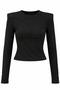 Long-Sleeved T-Shirt with Padded Shoulders - 4