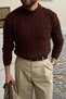 Nago Braided High Crew Neck Regular-Fit Men’s Knit Sweater - 4