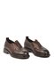Coffee Genuine Leather Women's Casual Shoes with Side Elastic, Stylish and Comfortable Classic Shoes 2550403K - 2