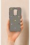 Redmi Note 9 Compatible Silicone Case with Heart-Shaped Plaid Pattern