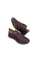 MEN'S LEATHER NUBUCK SHOES WITH ELASTIC LACES, BROWN, LEATHER LINING, RUBBER SOLE, CASUAL SHOES - 6