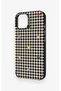 iPhone 15-Compatible Silicone Case with Heart-Shaped Plaid Pattern - 4