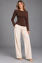 Long-Sleeved T-Shirt with Padded Shoulders and Coffee-Colored Patches - 2