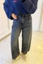 Premium Barrel-Cut Beltless Jeans - Dark Blue - 7