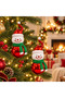 Set of 2 Large Snowman Christmas Tree Ornaments, 13x4 cm, Red and Green Glittery Ornaments, Hanging Decorative Set
