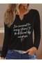 Printed Cotton-Stretch Fabric Half-V-Neck Long-Sleeve Blouse