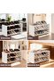 Small Shoe Shelf, 3 Tier Plastic Shoe Organizer, Stackable Free Standing Underbed Shoe Storage Shelf - 6