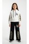 GIRLS' WINTER OUTFIT: 3-STRAND FLORAL PATTERN HOODED SET (TOP AND BOTTOMS), 100% Cotton - 4