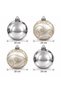 Set of 4 Large 10 cm Christmas Tree Ornaments: Decorative Balls with Shiny and Glittery Patterns - 2