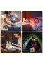 مصباح ليلي كروي ثلاثي الأبعاد مع قاعدة LED - تصميم رائد فضاء، إضاءة ليلية على شكل كوكب، مصباح كريستال شفاف - 3