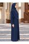 Ready-to-Wear Prayer Dress with Scarf, Zipper, One-Piece, Easy to Wear, Hijab, Navy Blue - 2
