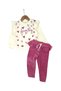 Stylish Winter Outfit for Baby Girls, Ages 6, 9, 12, 18, and 24 Months: Thick 3-Strand Brushed Inside Ribbed Top and Velvet Pants with Ruffles - 2