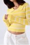 Yellow - Women's Peter Pan Collar Knit Sweater