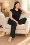 Bamboo & Viscose Fabric Round-Neck Plus-Size Women's Pajama Set P601 - 2