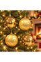 Set of 4 Large 10 cm Christmas Tree Ornaments: Decorative Balls with Shiny and Glittery Patterns