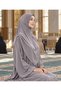 Ready-to-Wear Prayer Dress with Scarf, Zipper, One-Piece, Easy to Wear, Gray Hijab - 2