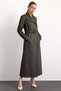 Gabardine Suede Trench Coat with Handkerchief Collar Detail Embroidery GREEN 6941 - 2