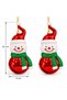 Set of 2 Large Snowman Christmas Tree Ornaments, 13x4 cm, Red and Green Glittery Ornaments, Hanging Decorative Set - 2