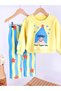 Unisex Magic Star-Printed Sweatshirt and Striped Sweatpants Top and Bottom Set - 2