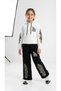 GIRLS' WINTER OUTFIT: 3-STRAND FLORAL PATTERN HOODED SET (TOP AND BOTTOMS), 100% Cotton - 8