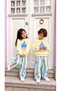 Unisex Magic Star-Printed Sweatshirt and Striped Sweatpants Top and Bottom Set