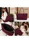 Women's Suede Shoulder Bag - Stylish and Spacious Hand and Shoulder Bag - 4