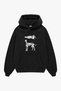 Dalmatian-Print Oversized Unisex Black Hoodie