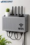 Gray Wi-Fi Wall-Mounted Wi-Fi Modem Storage Box – White Cable Management Shelf Organizer