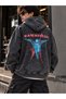 Unisex Oversized Hooded Cardigan with Front and Back Prints and a Zipper - RAMMSTEIN - 3