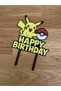 Pikachu Pokémon-Themed Happy Birthday Cake Decoration, Poké Ball Cake Topper, Birthday Party Decoration