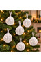 Set of 6 8-cm White Tulle Transparent Christmas Tree Ornaments—Decorative Hanging Ornaments