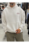 White Roated Embroidered Hooded Sweatshirt JJ-117 - 4