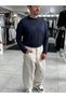Navy Blue Modal Basic Lightweight Sweatshirt PM-201 - 6