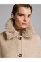 Taupe Color Melton Coat 50331179-VR052 - 4